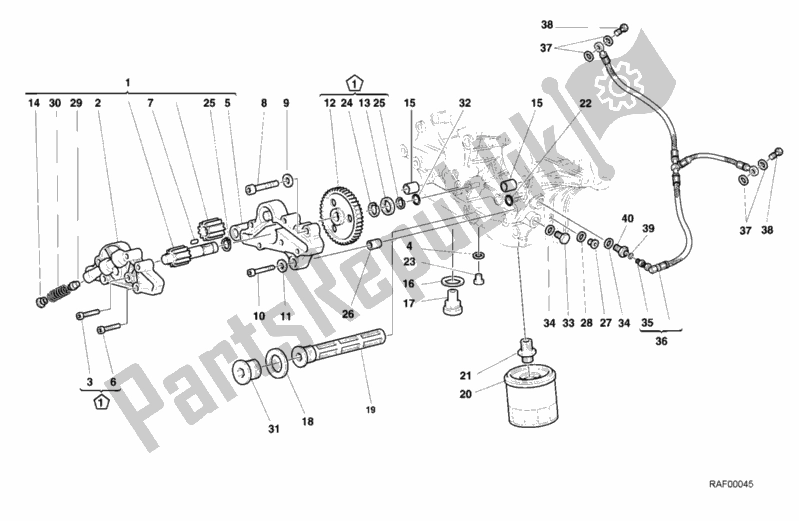 All parts for the Oil Pump - Filter of the Ducati Superbike 748 S 2001
